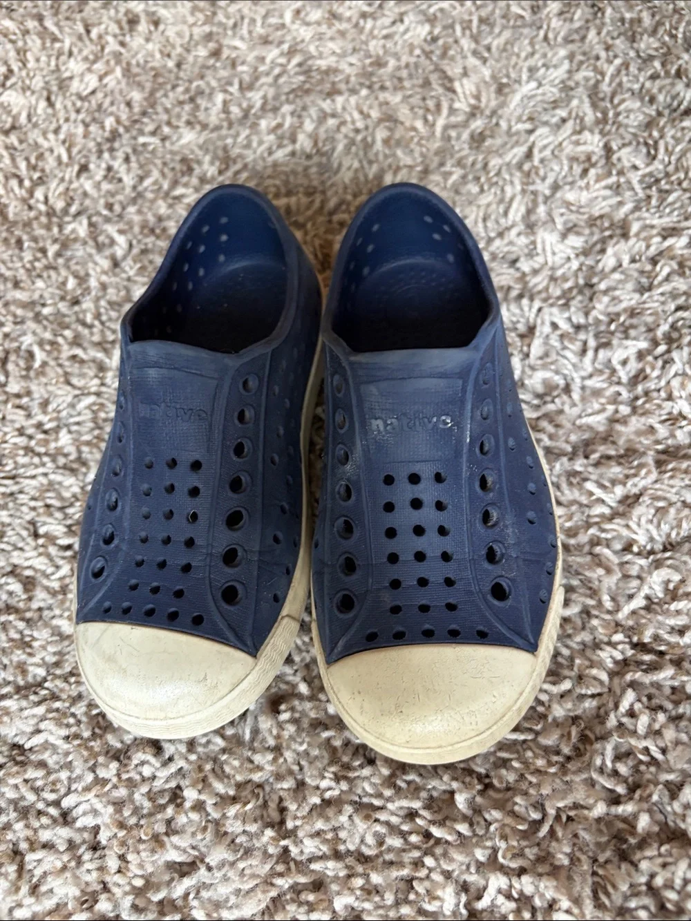 Native Kids Navy Blue and White Water Shoes